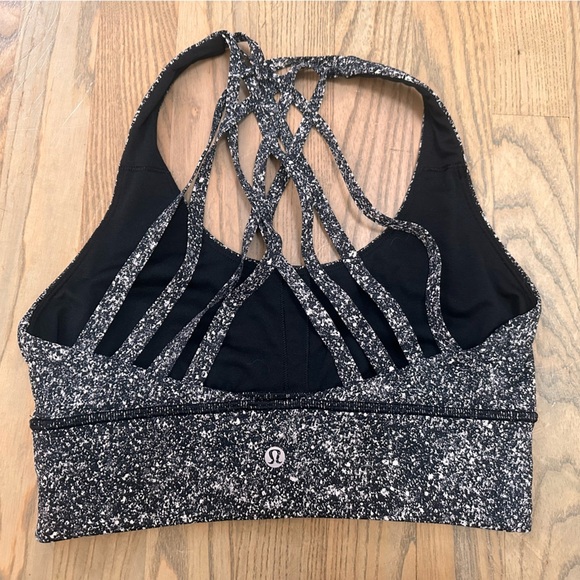 Lululemon Athletica Free to Be Moved Black and White Strappy Sports Bra - Picture 2 of 3